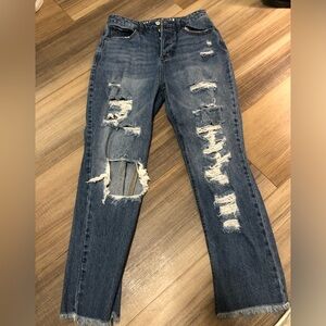 vanilla star boyfriend ripped jeans